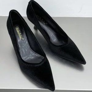 New high heels women's fashionable temperament beautiful color velvet pointed to